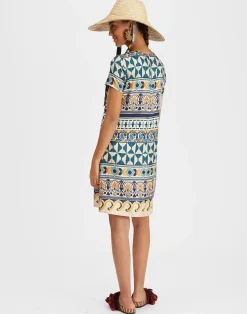 La DoubleJ Vestiti<Mini Swing DressCasareale Small Plac&egrave;e Cream in Silk Twill