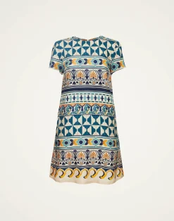 La DoubleJ Vestiti<Mini Swing DressCasareale Small Placèe Cream in Silk Twill