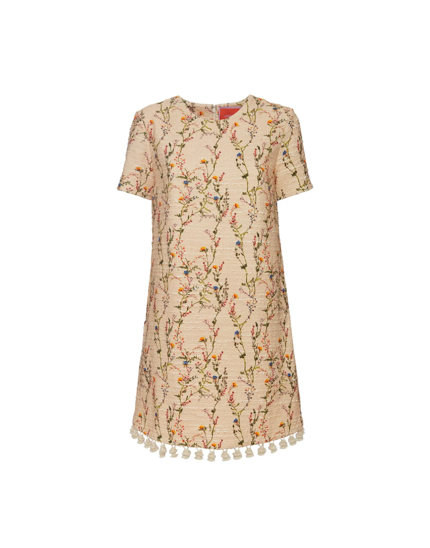 La DoubleJ Vestiti<Mini Swing Dress EmbroideredPrimavera Cream in Tweed