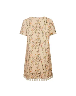 La DoubleJ Vestiti<Mini Swing Dress EmbroideredPrimavera Cream in Tweed