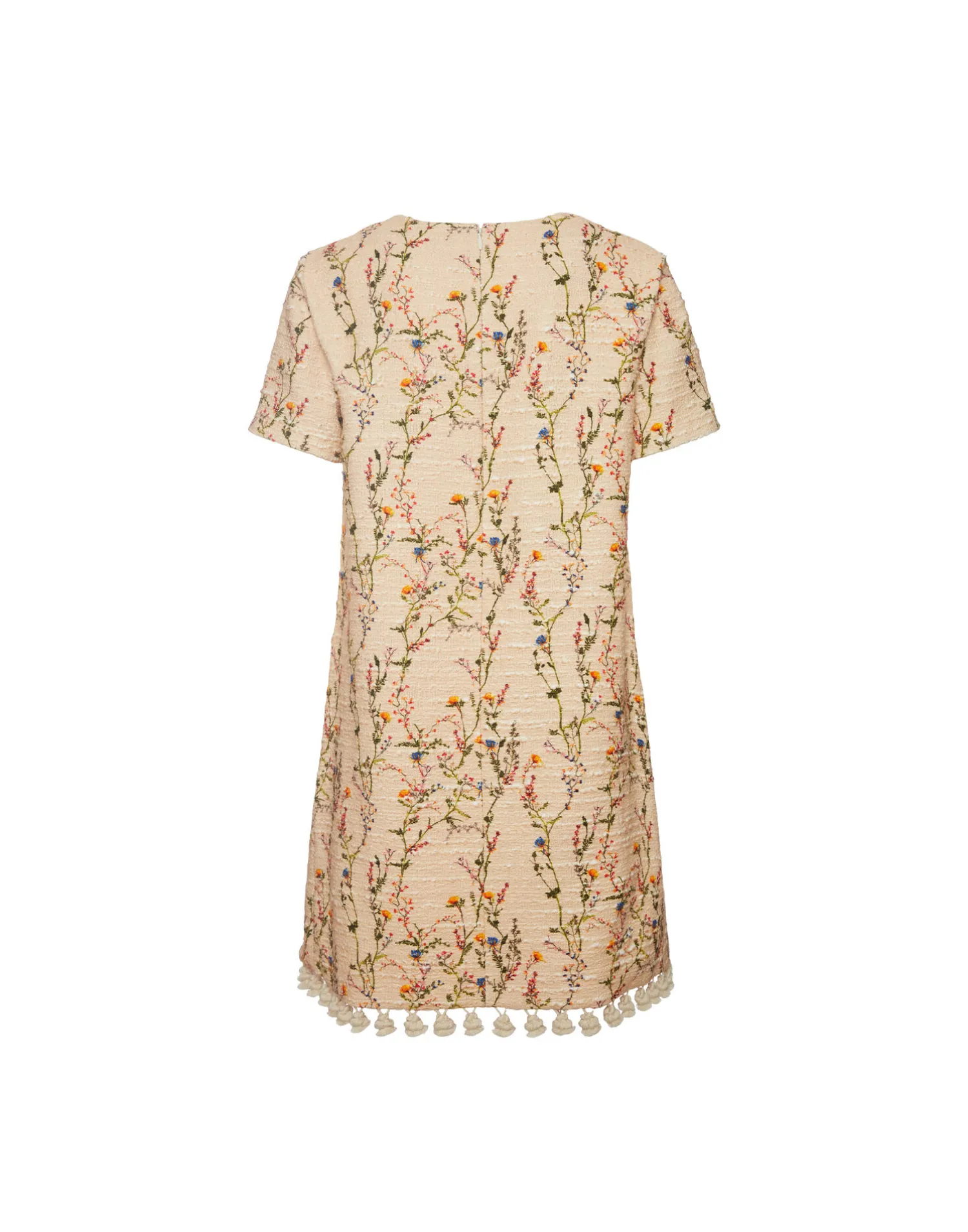 La DoubleJ Vestiti<Mini Swing Dress EmbroideredPrimavera Cream in Tweed