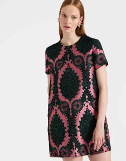 La DoubleJ Vestiti<Mini Swing DressOltrarno Pink in Jacquard
