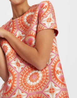La DoubleJ Party Dressing<Mini Swing DressSun Orange in Jacquard