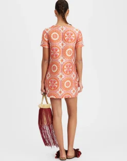 La DoubleJ Vestiti<Mini Swing DressSun Orange in Jacquard