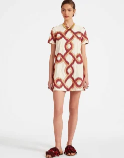 La DoubleJ Party Dressing<Mini Swing DressTackle Burgundy in Jacquard