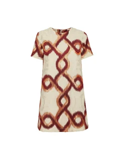 La DoubleJ Party Dressing<Mini Swing DressTackle Burgundy in Jacquard