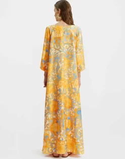 La DoubleJ Vestiti<Muumuu DressAnemone Orange in Silk Twill