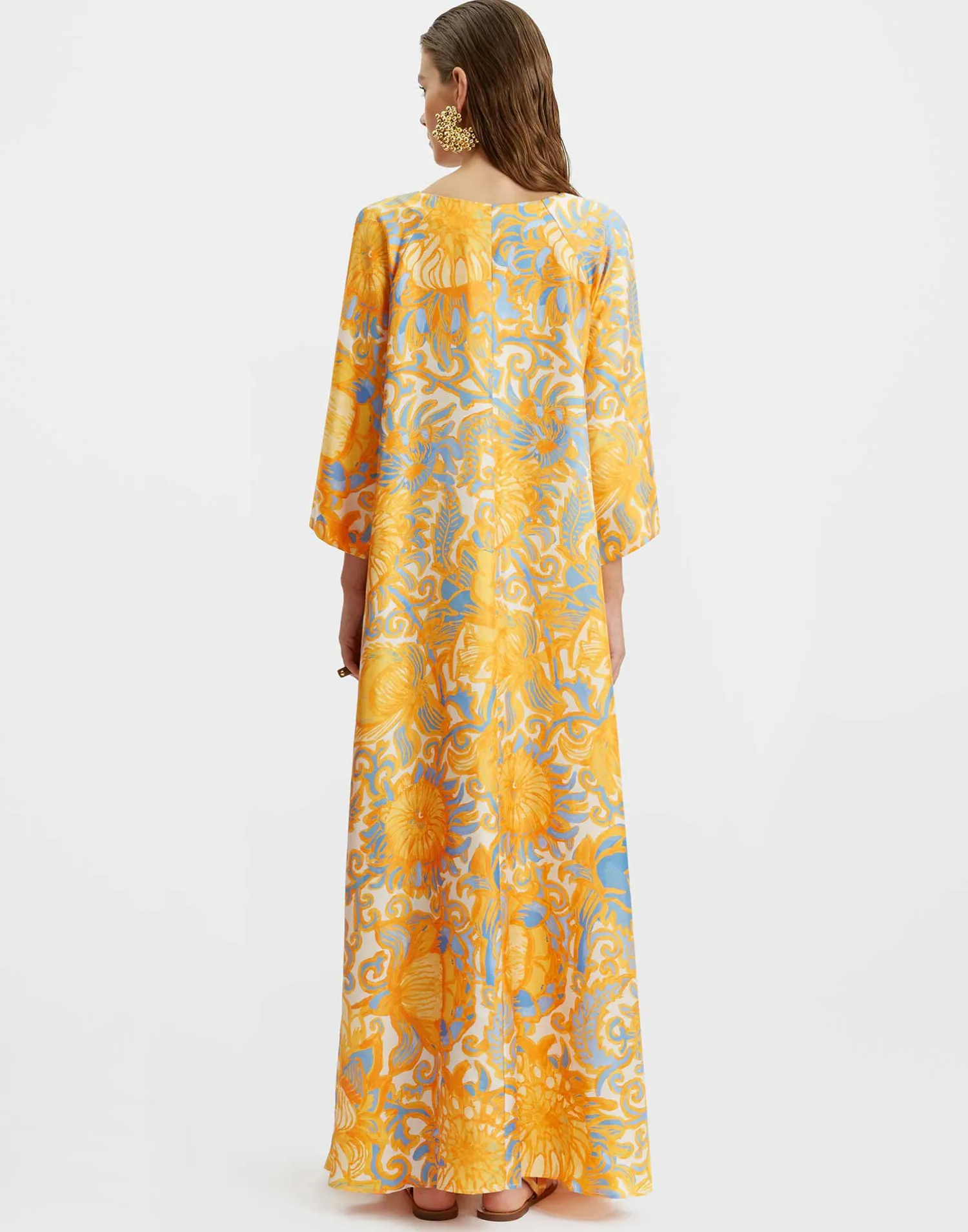 La DoubleJ Vestiti<Muumuu DressAnemone Orange in Silk Twill