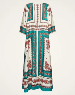 La DoubleJ Vestiti<Muumuu DressDaisy Placée Turquoise in Twill Silk