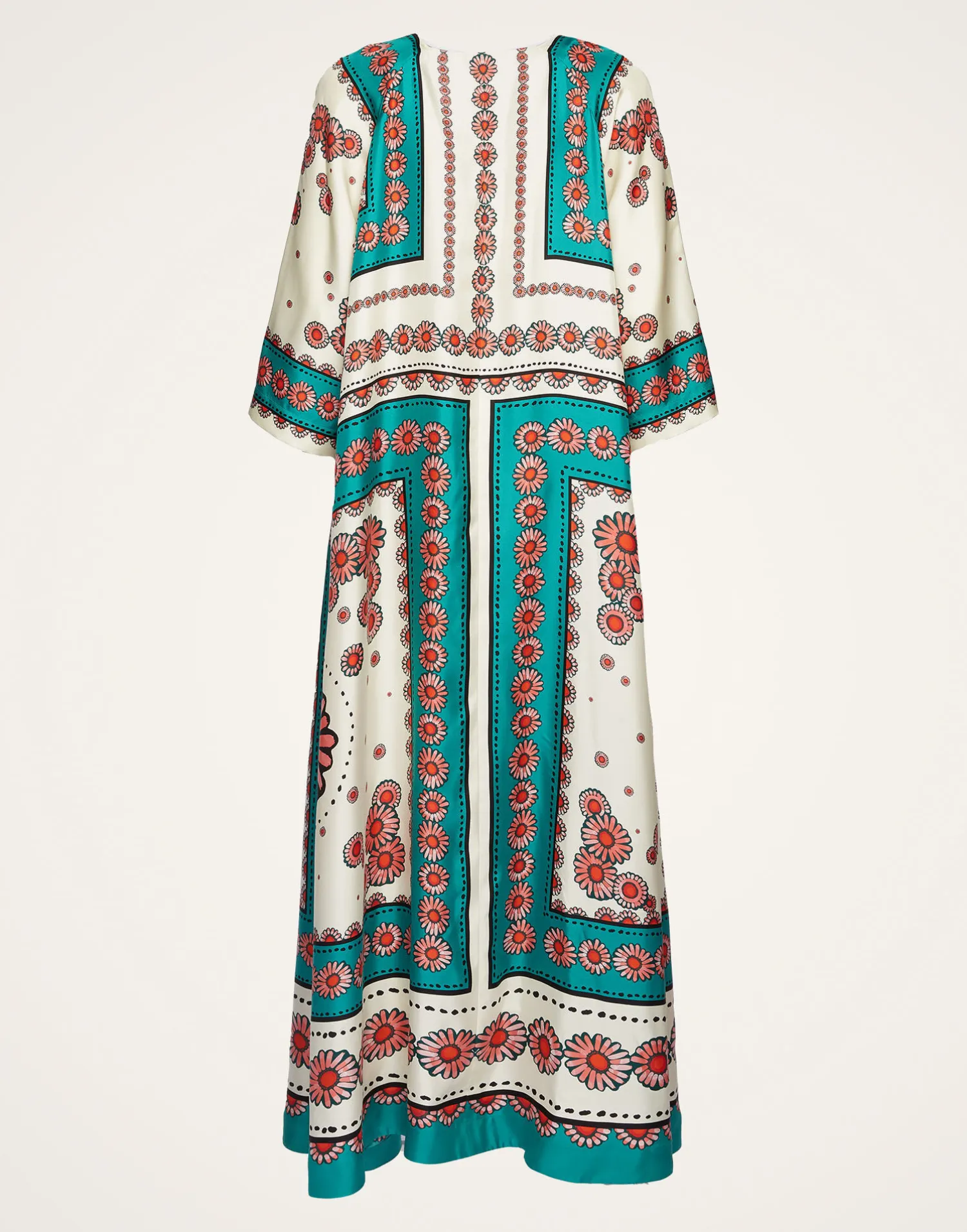 La DoubleJ Vestiti<Muumuu DressDaisy Placée Turquoise in Twill Silk