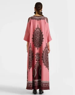 La DoubleJ Party Dressing<Muumuu DressOltrarno Plac&eacute;e Pink in Silk Twill