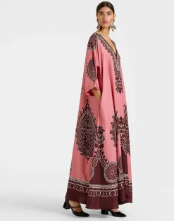 La DoubleJ Party Dressing<Muumuu DressOltrarno Plac&eacute;e Pink in Silk Twill