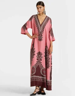 La DoubleJ Party Dressing<Muumuu DressOltrarno Plac&eacute;e Pink in Silk Twill