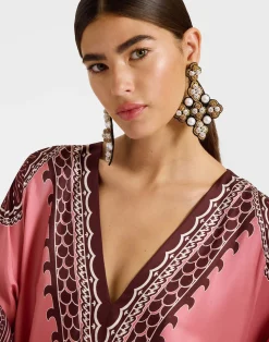 La DoubleJ Party Dressing<Muumuu DressOltrarno Plac&eacute;e Pink in Silk Twill