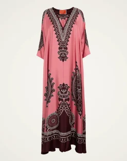 La DoubleJ Party Dressing<Muumuu DressOltrarno Plac&eacute;e Pink in Silk Twill