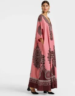 La DoubleJ Vestiti<Muumuu DressOltrarno Plac&eacute;e Pink in Silk Twill