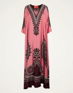 La DoubleJ Vestiti<Muumuu DressOltrarno Plac&eacute;e Pink in Silk Twill