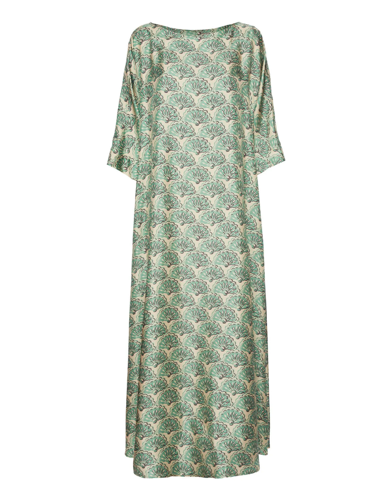 La DoubleJ Vestiti<Muumuu Dress Round NeckFans Mint in Silk Twill