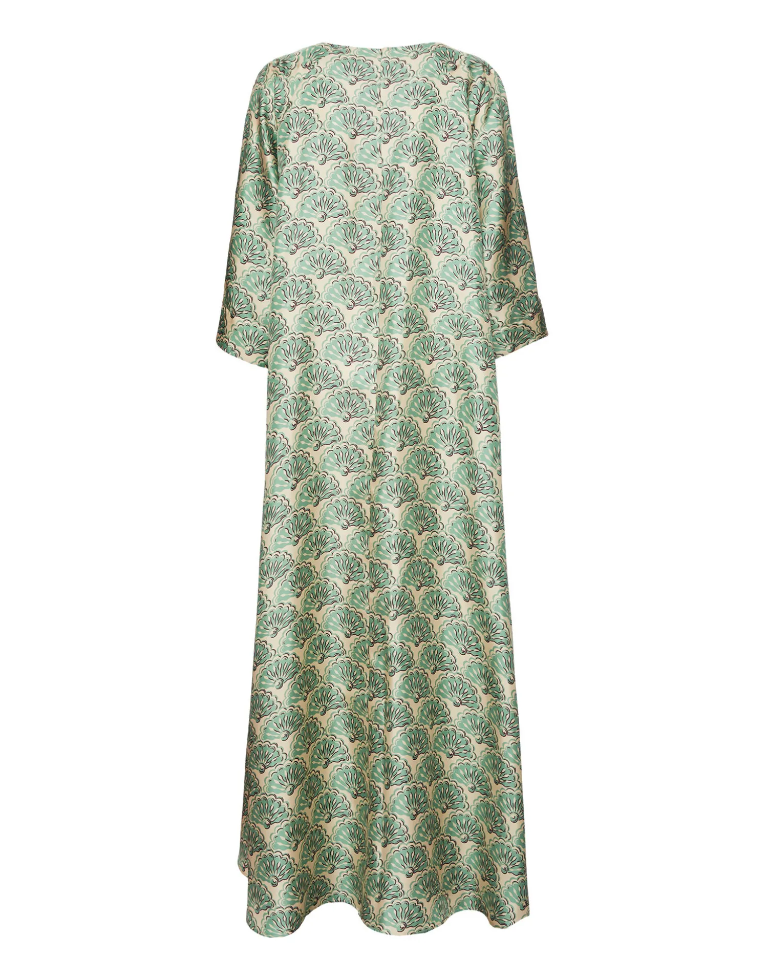 La DoubleJ Vestiti<Muumuu Dress Round NeckFans Mint in Silk Twill