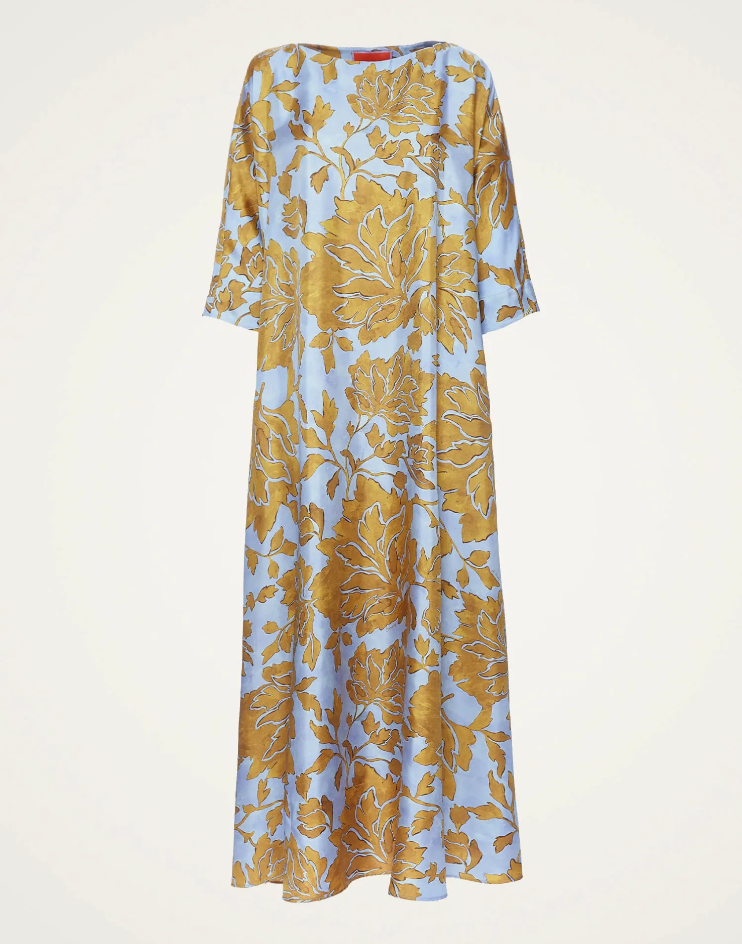 La DoubleJ Vestiti<Muumuu Dress Round NeckTangle Light Blue in Silk Twill
