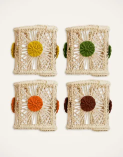 La DoubleJ Tovaglioli|Tessili<Napkin Rings Set Of 4Mixed in Iraca