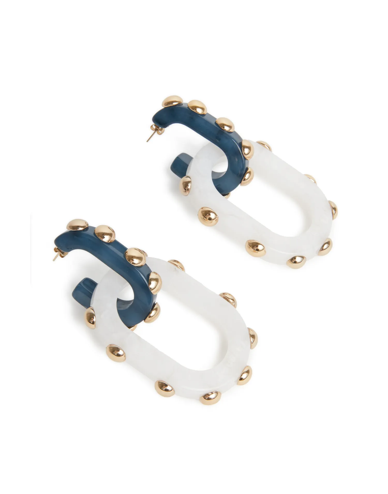 La DoubleJ Bijoux|Accessories<Nefertiti Double EarringsSolid Teal in Acrylic Resin