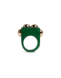 La DoubleJ Bijoux|Accessories<Nefertiti RingGreen in Acrylic Resin