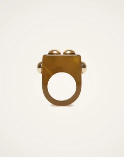La DoubleJ Bijoux|Accessories<Nefertiti RingSolid Camouflage in Acrylic Resin