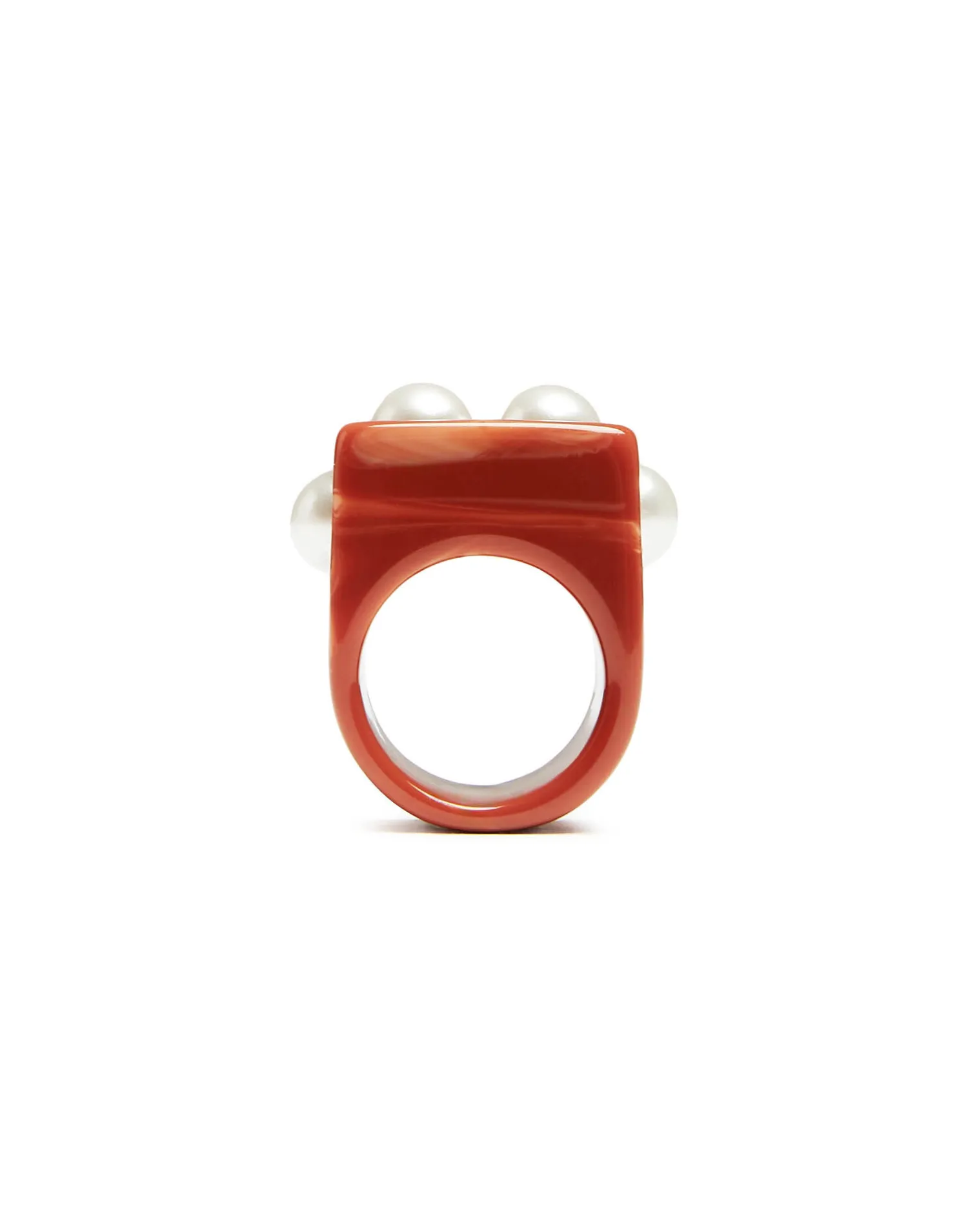 La DoubleJ Bijoux|Accessories<Nefertiti RingSolid Pink in Acrylic Resin