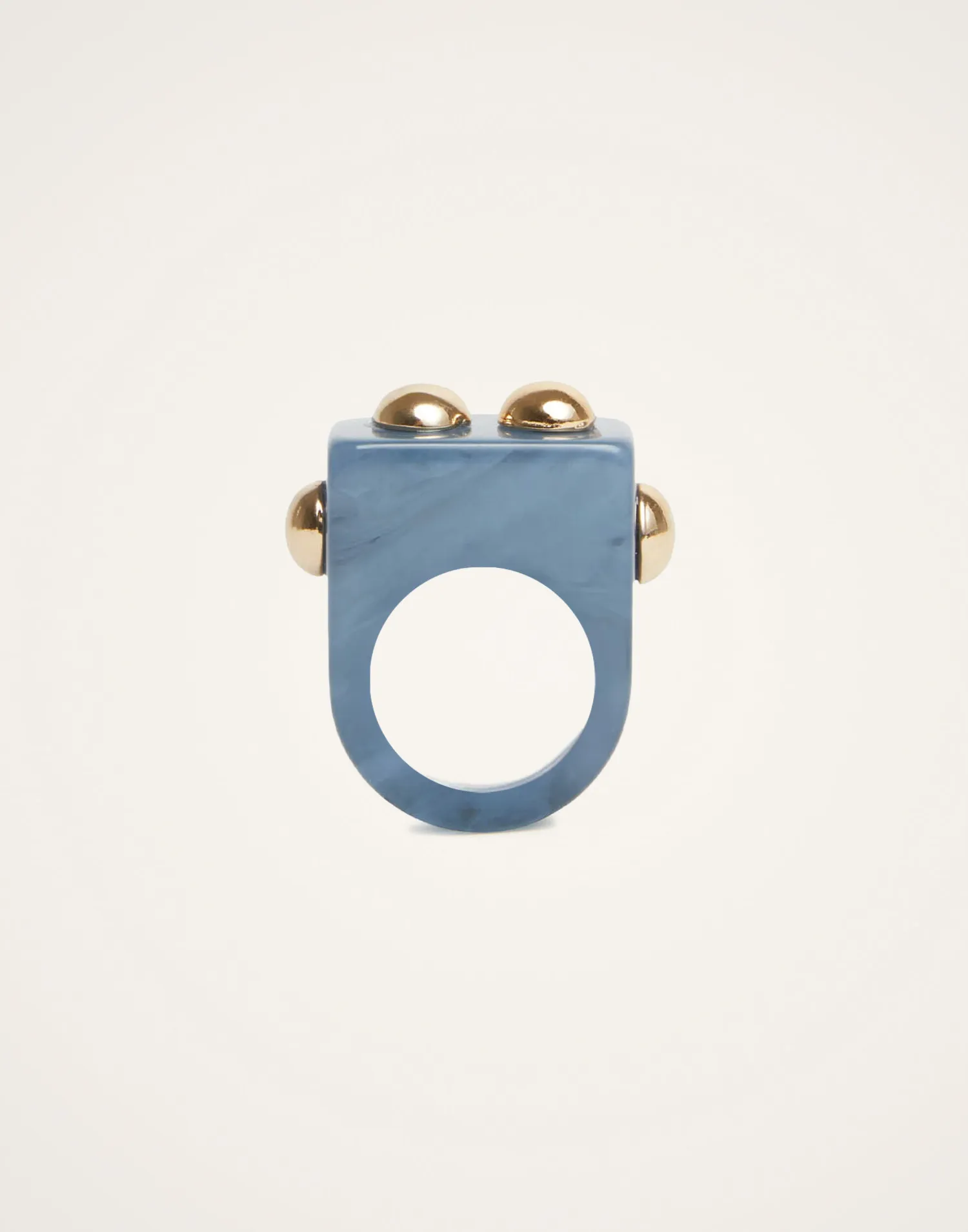 La DoubleJ Bijoux|Accessories<Nefertiti RingSolid Teal in Acrylic Resin