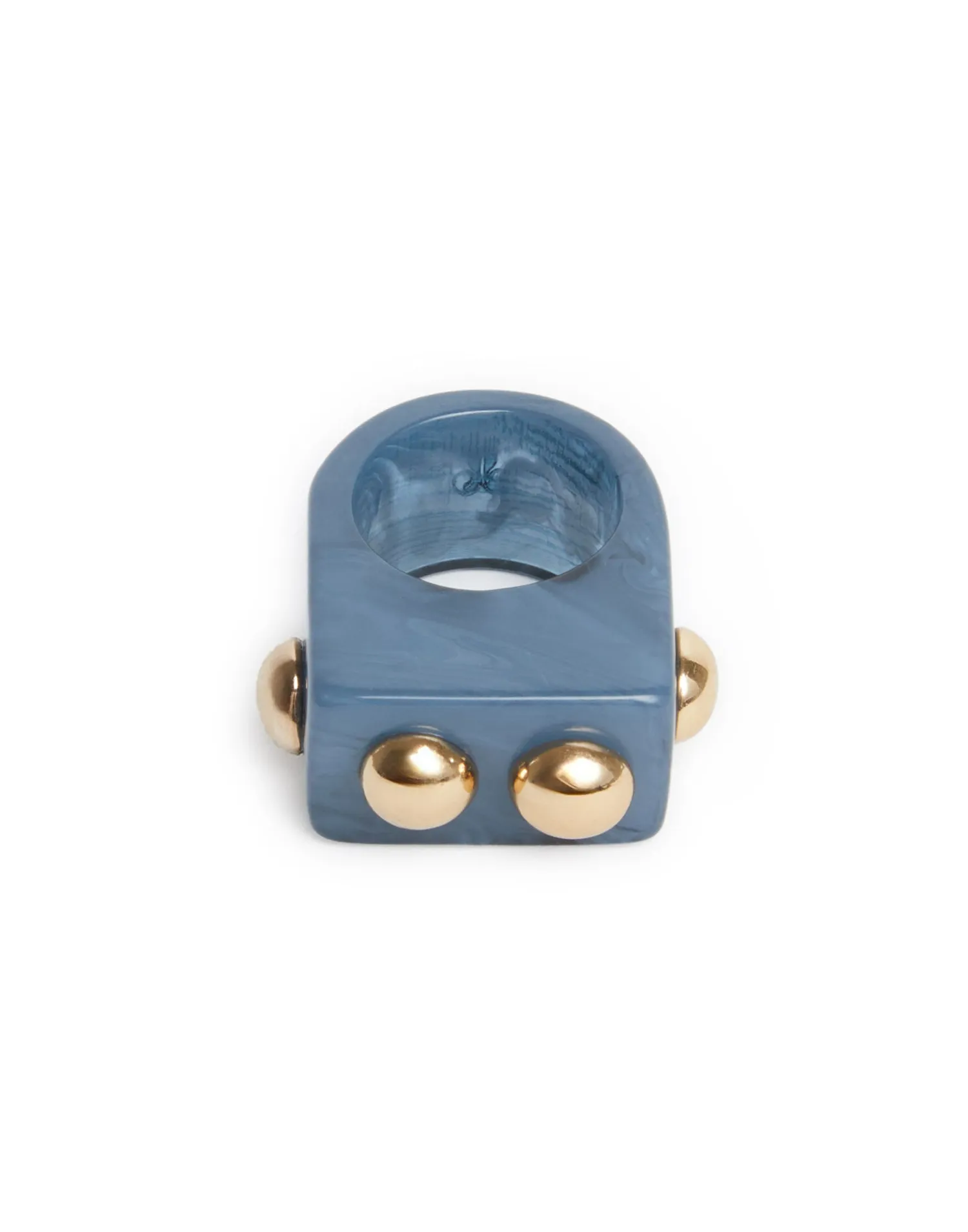 La DoubleJ Bijoux|Accessories<Nefertiti RingSolid Teal in Acrylic Resin