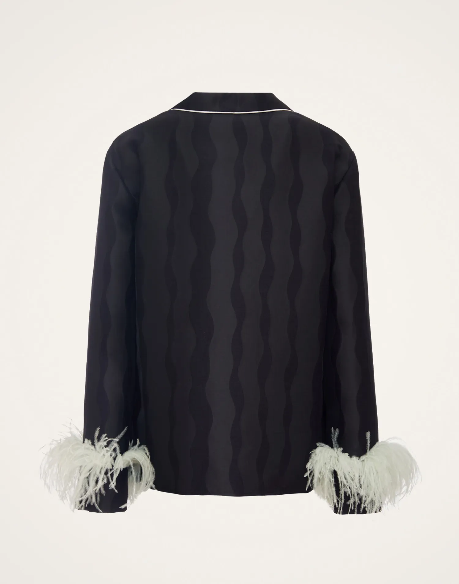 La DoubleJ Capispalla<Nile JacketThe Nile Black in Jacquard With Feathers