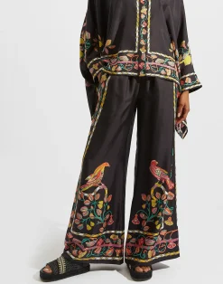 La DoubleJ Pantaloni E Shorts<Palazzo PantsBorboni Placée Nero in Twill Silk
