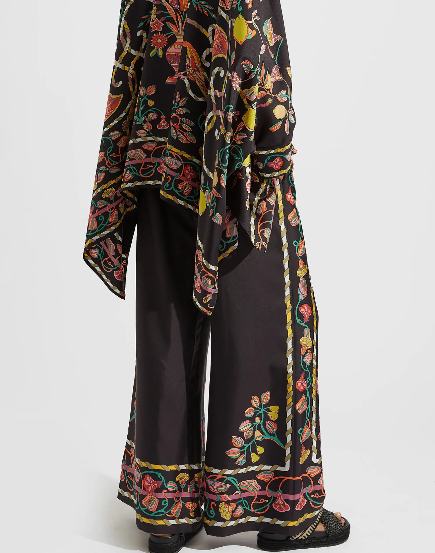 La DoubleJ Pantaloni E Shorts<Palazzo PantsBorboni Placée Nero in Twill Silk