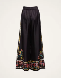 La DoubleJ Pantaloni E Shorts<Palazzo PantsBorboni Placée Nero in Twill Silk