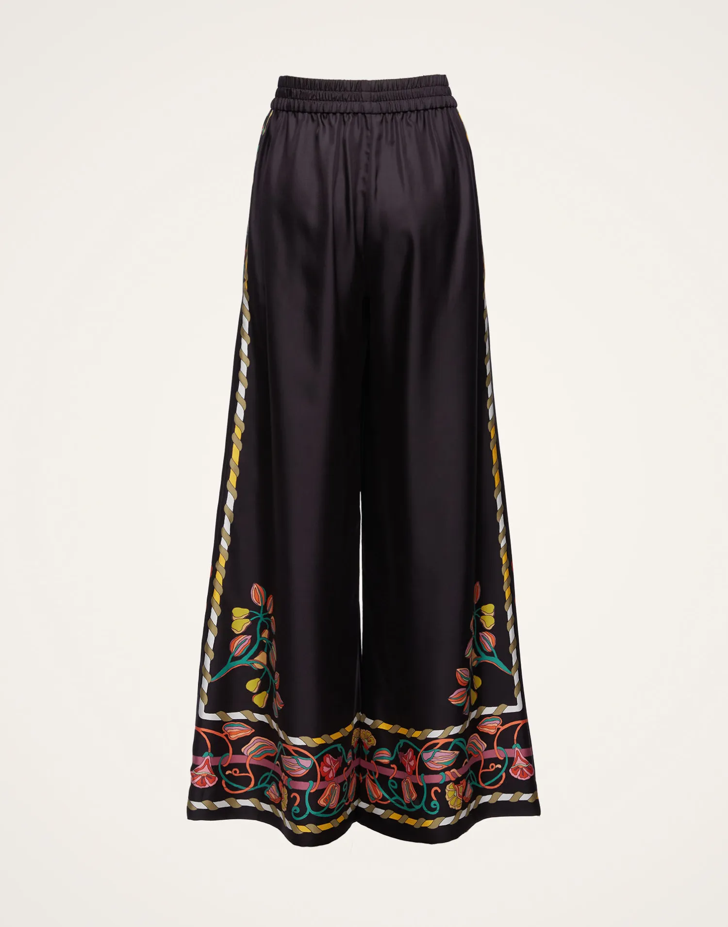 La DoubleJ Pantaloni E Shorts<Palazzo PantsBorboni Placée Nero in Twill Silk