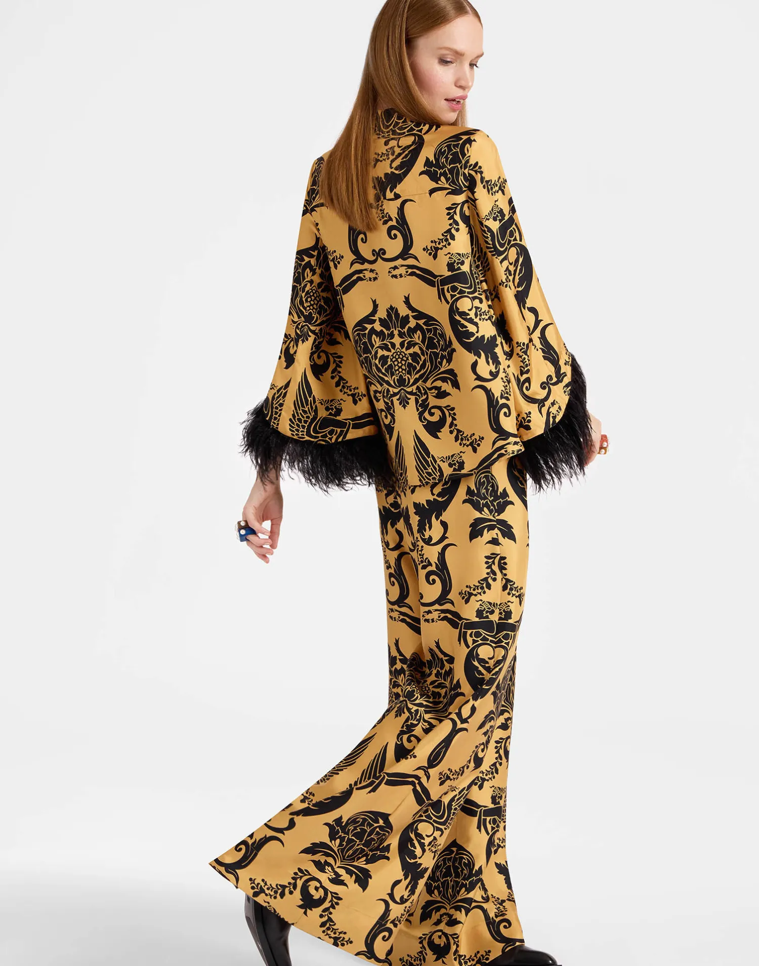 La DoubleJ Pantaloni E Shorts<Palazzo PantsCherubs Gold in Silk Twill