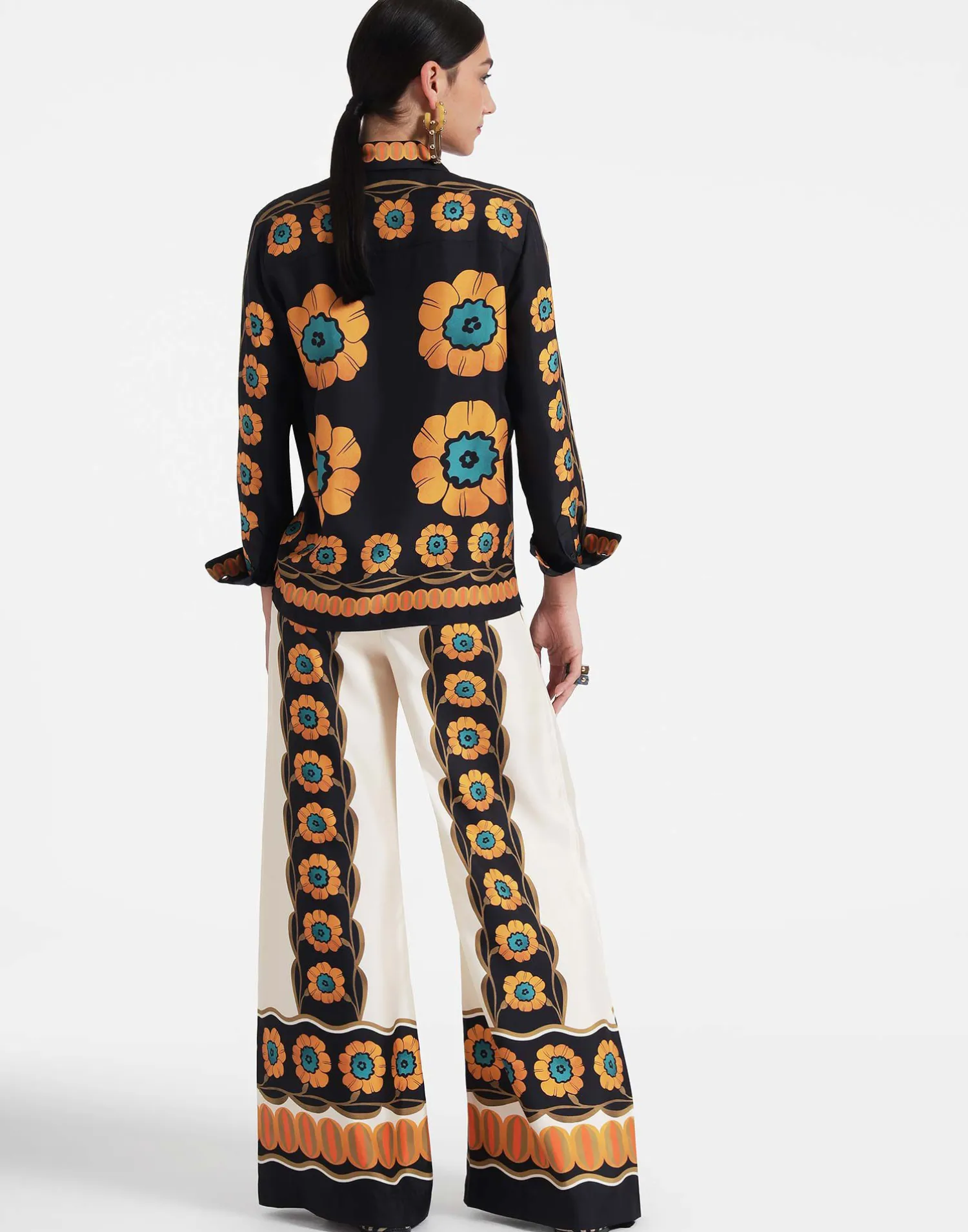 La DoubleJ Pantaloni E Shorts<Palazzo PantsDaisychain Placée Orange in Silk Twill