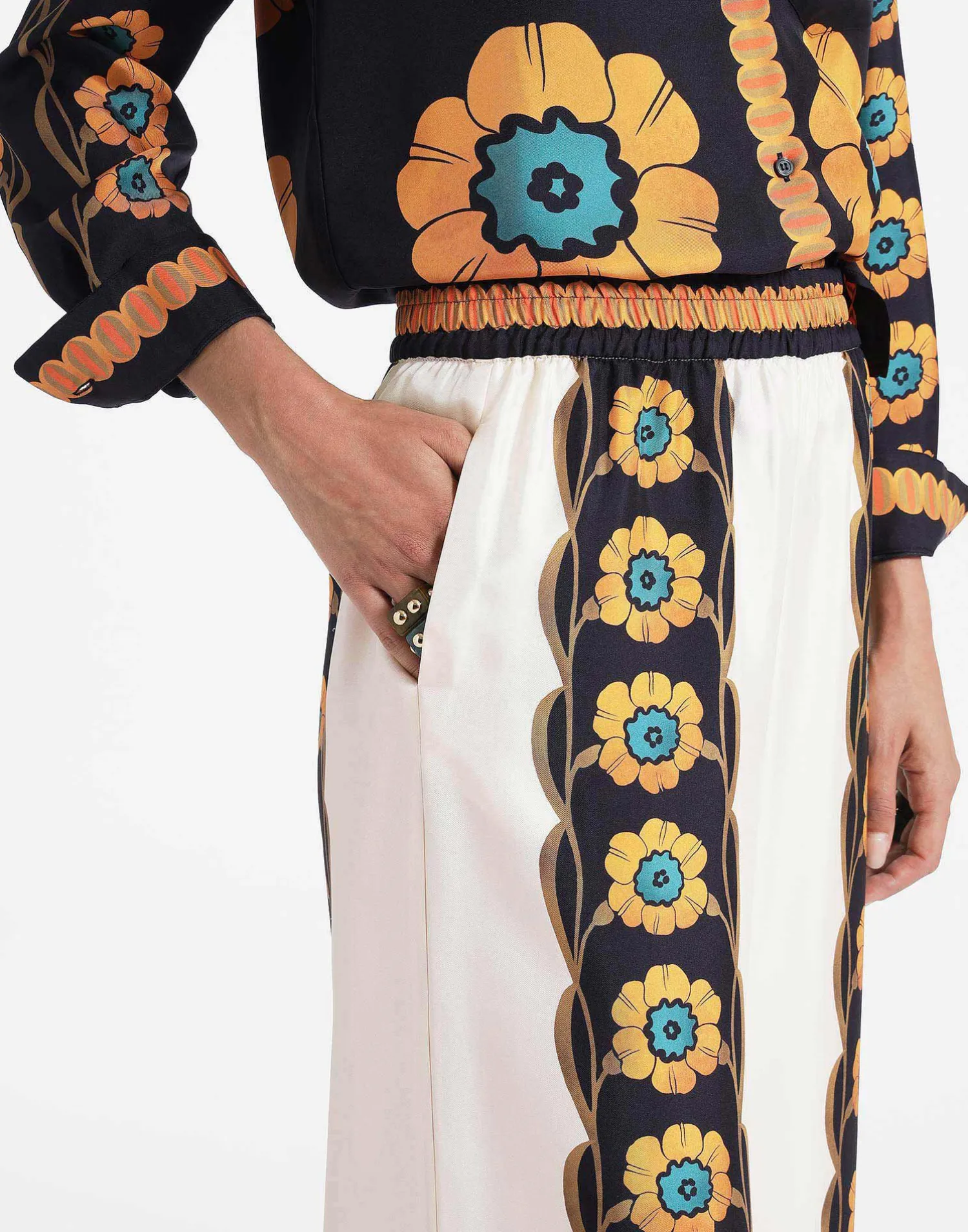 La DoubleJ Pantaloni E Shorts<Palazzo PantsDaisychain Placée Orange in Silk Twill