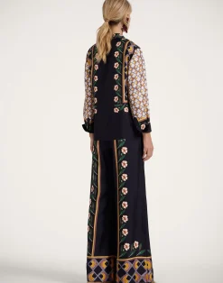 La DoubleJ Pantaloni E Shorts<Palazzo PantsDazed Plac&eacute;e Black in Silk Twill