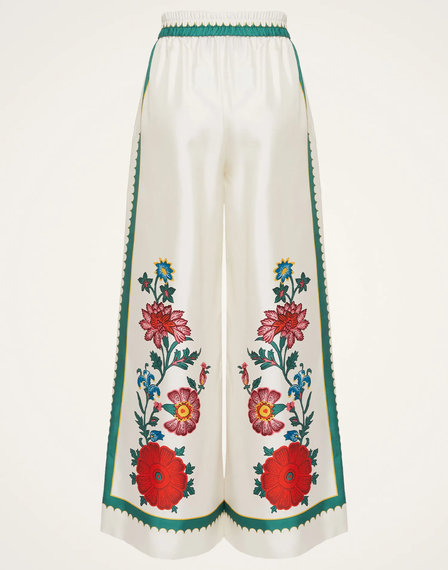La DoubleJ Pantaloni E Shorts<Palazzo PantsDragonflower Placée Multicolor in Silk Twill