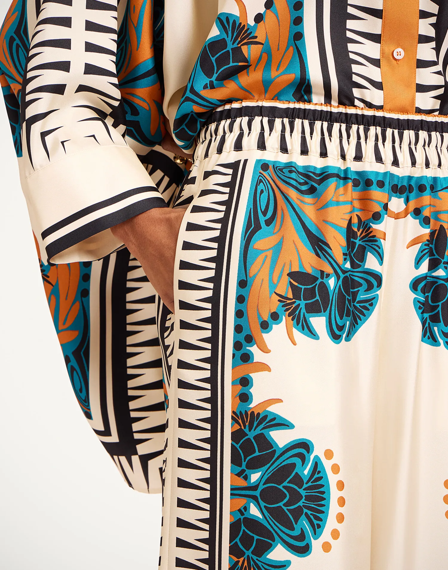 La DoubleJ Pantaloni E Shorts<Palazzo PantsFlorence Placée in Silk Twill