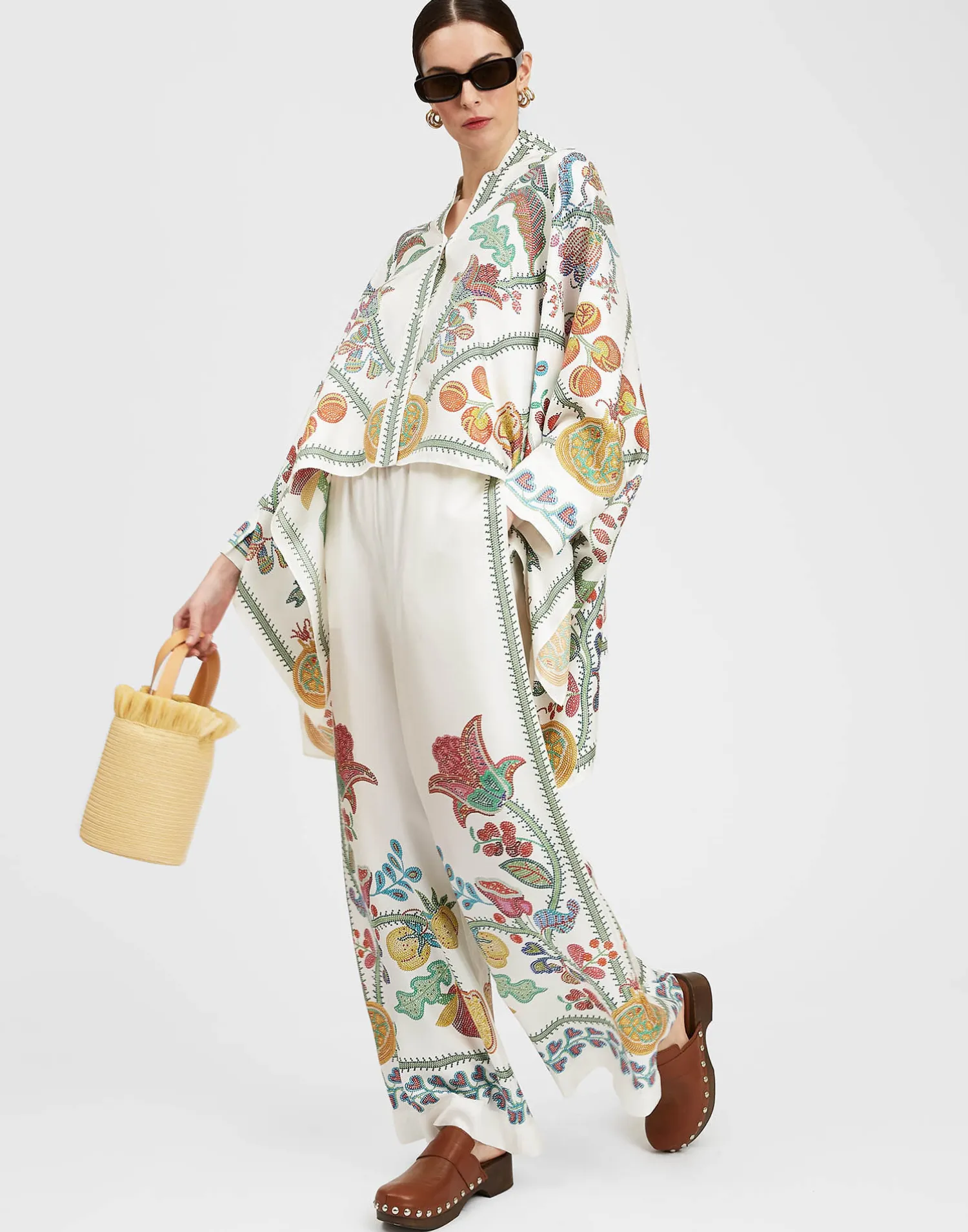 La DoubleJ Pantaloni E Shorts<Palazzo PantsGrenadilla Placée Off White in Silk Twill