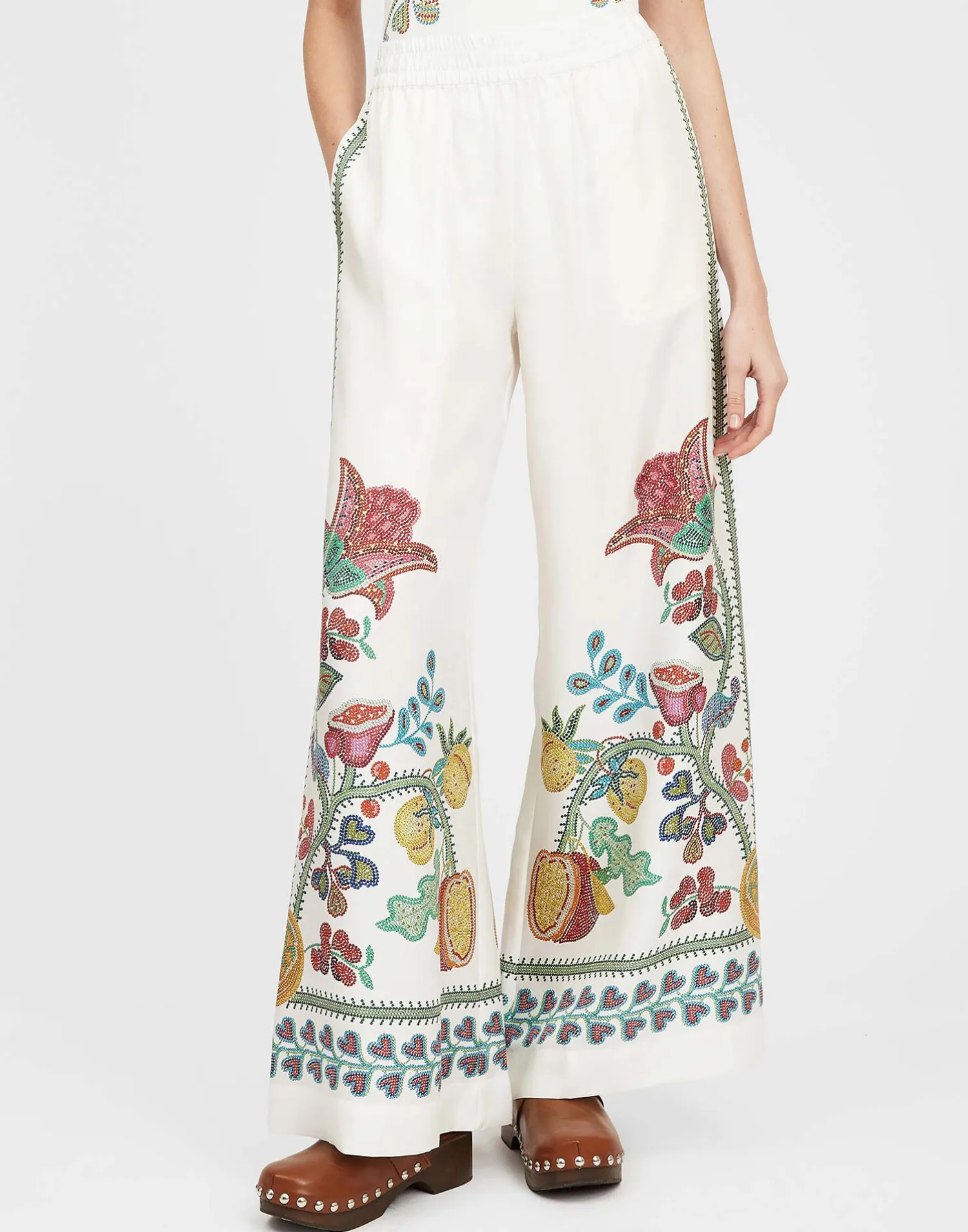 La DoubleJ Pantaloni E Shorts<Palazzo PantsGrenadilla Placée Off White in Silk Twill