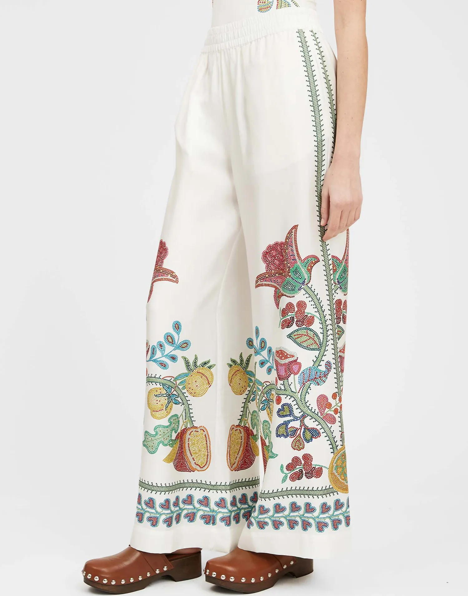 La DoubleJ Pantaloni E Shorts<Palazzo PantsGrenadilla Placée Off White in Silk Twill