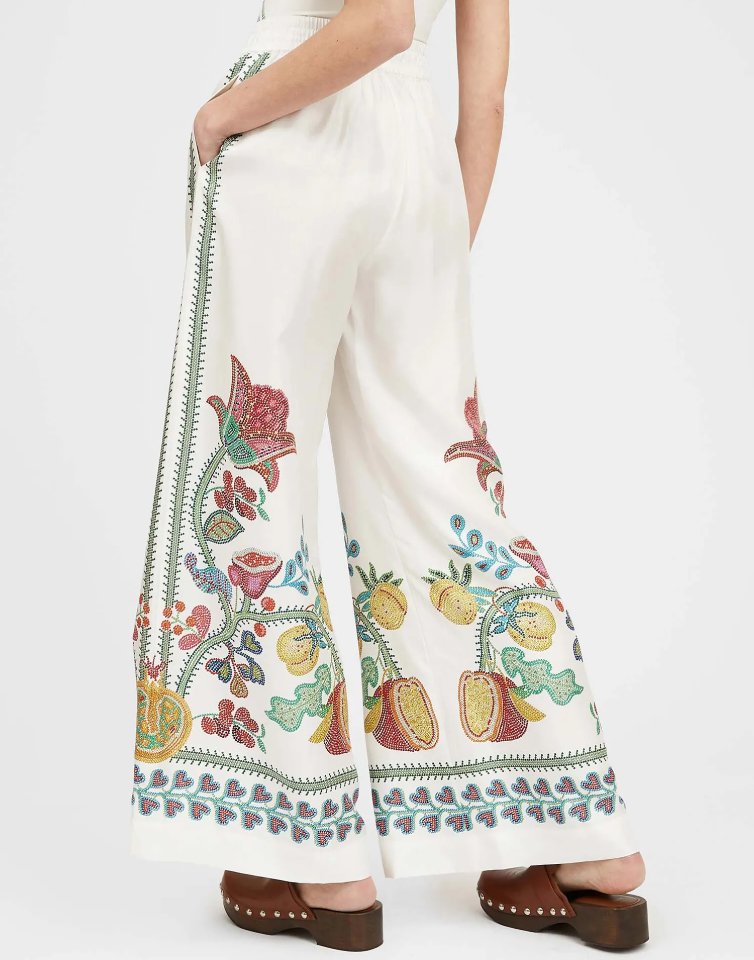 La DoubleJ Pantaloni E Shorts<Palazzo PantsGrenadilla Placée Off White in Silk Twill
