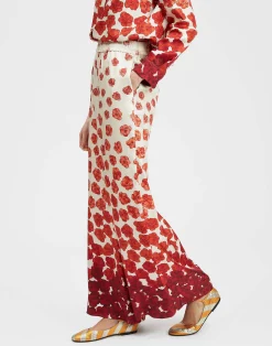 La DoubleJ Pantaloni E Shorts<Palazzo PantsHaze Placèe Red in Silk Twill