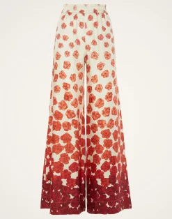 La DoubleJ Pantaloni E Shorts<Palazzo PantsHaze Placèe Red in Silk Twill