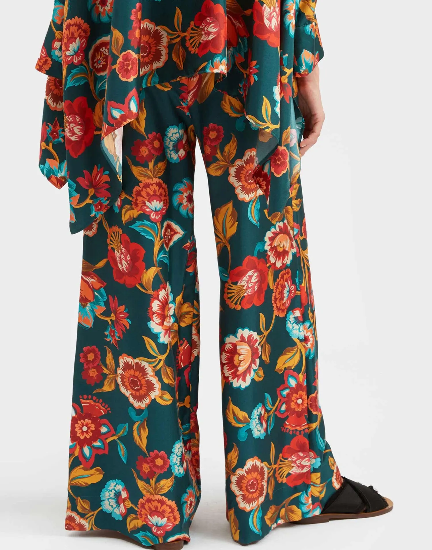 La DoubleJ Party Dressing<Palazzo PantsHottie Emerald in Silk Twill
