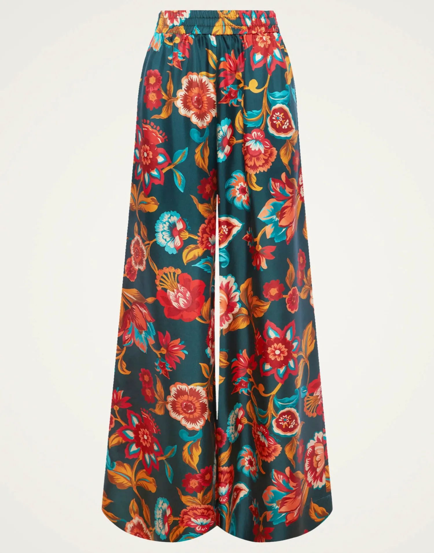 La DoubleJ Party Dressing<Palazzo PantsHottie Emerald in Silk Twill